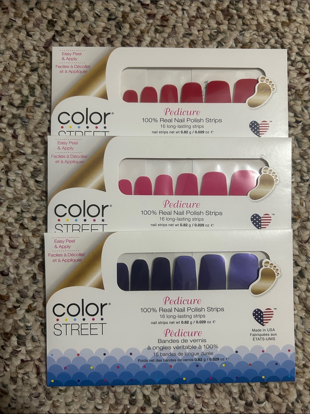 Color Street Pedicure Strips in Hot Pink & Violet Duo